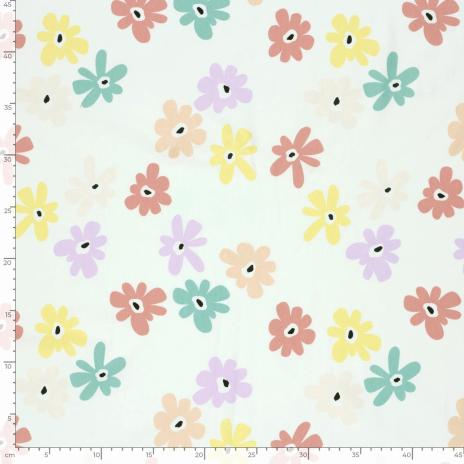 0,5 MTR. ♥ FRÜHLINGS PASTELL BLÜMCHEN JERSEY ♥