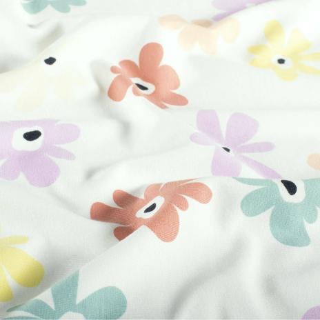 0,5 MTR. ♥ FRÜHLINGS PASTELL BLÜMCHEN JERSEY ♥