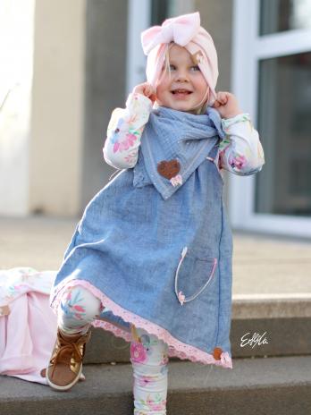 0,50 MTR. ♥ 100% LEINEN JEANS MELIERT ♥