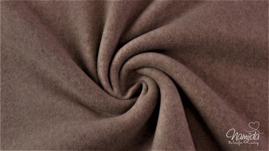 0,5 MTR. ♥ Doubelface Baumwollfleece Dusty BRAUN - 100% Baumwolle ♥
