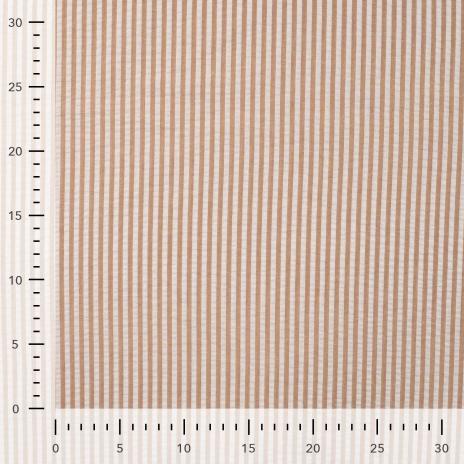 0,5 MTR. SEERSUCKER STREIFEN UNI TAUPE