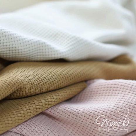 0,5 MTR. WAFFEL JERSEY 100% BAUMWOLLE - TAUPE