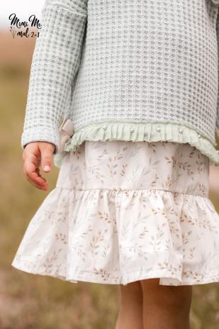 1 MTR. ♥ RüSCHENBORTE SOFT-TÜLL + PERLEN - KHAKI LIGHT ♥