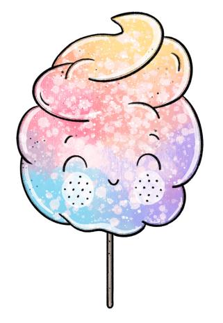 1 Stück - BÜGELBILD ZUCKERWATTE 12cm