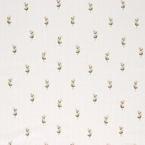 0,5 MTR.  ♥ BAUMWOLLJERSEY POINTOILLE Lochstickerrei - BLÜMCHEN ♥