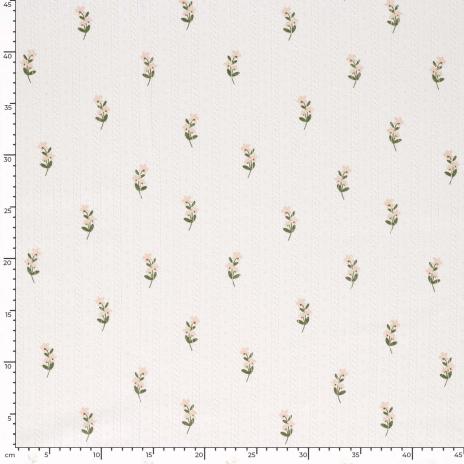 0,5 MTR.  ♥ BAUMWOLLJERSEY POINTOILLE Lochstickerrei - BLÜMCHEN ♥