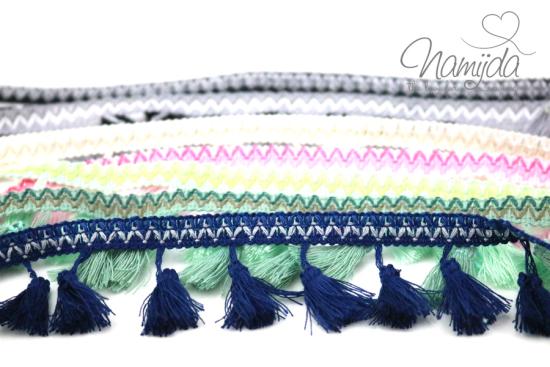1 MTR. ♥ QUASTE ZACKENBORTE - UNI - Dusty MINT ♥