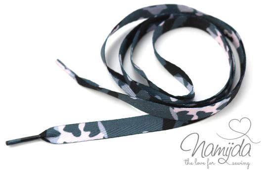 1 STüCK Hoodie Band Flach - CAMOUFLAGE GRAU/RoSA - 1cm