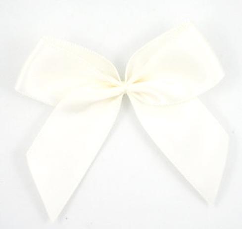 1 Stück - XL SATIN SCHLeife - CREME - 6,5cm