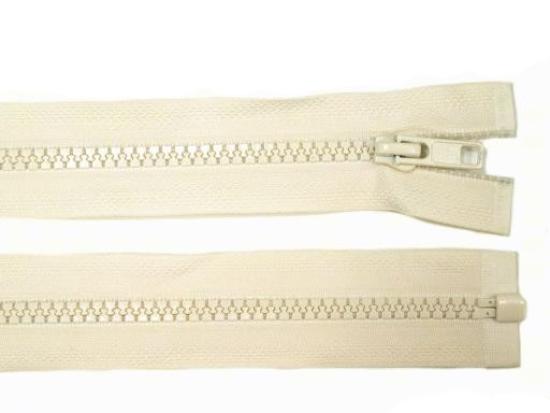 1 Stück Jacken Reißverschluss CREME - 30cm - teilbar