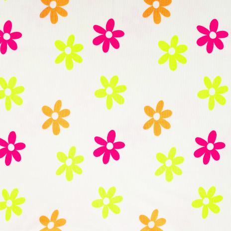 0,5 MTR. ♥ RIPPSTRICK JERSEY NEON DAISIES ♥