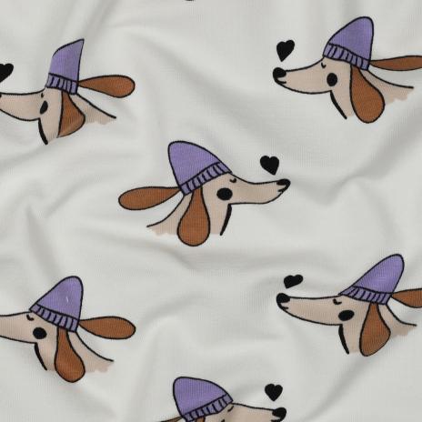 ♥  WINTER DACKEL & HERZEN NATUR SAND FRENCH TERRY ♥