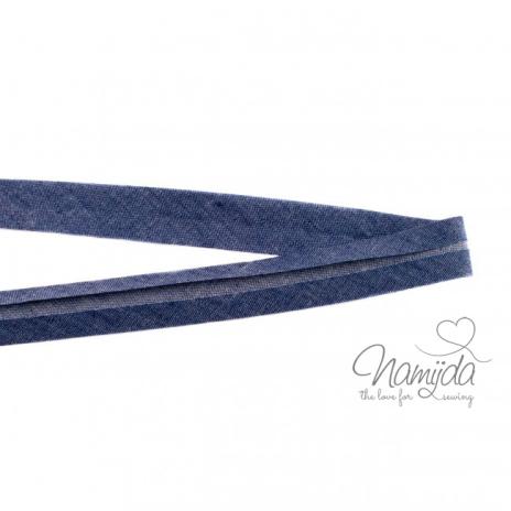 1 MTR. ♥ JEANS SCHRÄGBAND - DUNKELBLAU - 20mm ♥