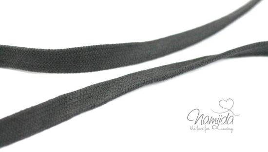 1 MTR. ♥ Kordel, Band - flach - Dunkelgrau - 1,5 cm♥