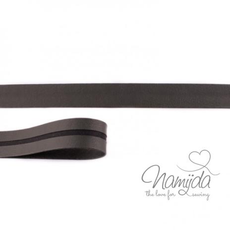 1 MTR. ♥ Kunstleder Schrägband - Army - 20mm - Einfassband ♥