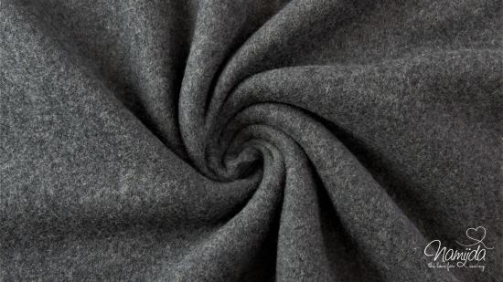 0,5 MTR. ♥ Doubelface Baumwollfleece DuNKELGRau MELANGE - 100% Baumwolle ♥