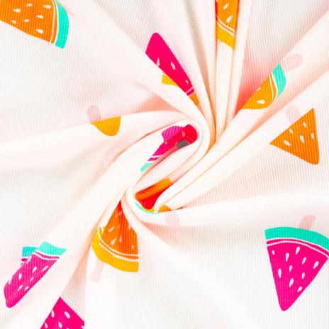 0,5 MTR. ♥ RIPPSTRICK JERSEY NEON WASSERMELONE ♥