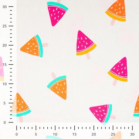 0,5 MTR. ♥ RIPPSTRICK JERSEY NEON WASSERMELONE ♥
