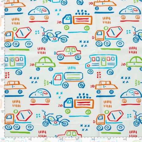 0,50 MTR.  ♥ BUNTE FAHRZEUGE JERSEY ♥