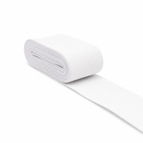 2,5 MTR. STÜCK Soft Bund Gummiband 40mm - WeiSS