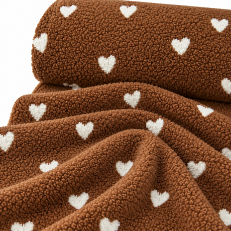 0,5 MTR. ♥ TEDDY HERZCHEN BRAUN  ♥