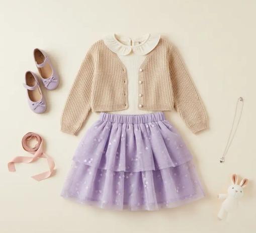 0,5 MTR. ♥ SOFT TüLL HERZCHEN FLIEDER ♥