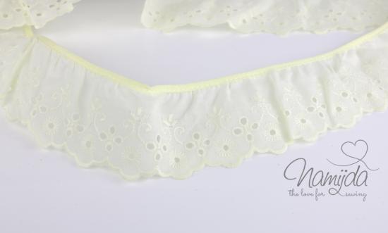 ♥1 Mtr. Wäschespitze gerüscht -  5cm - BUTTER LEMON ♥