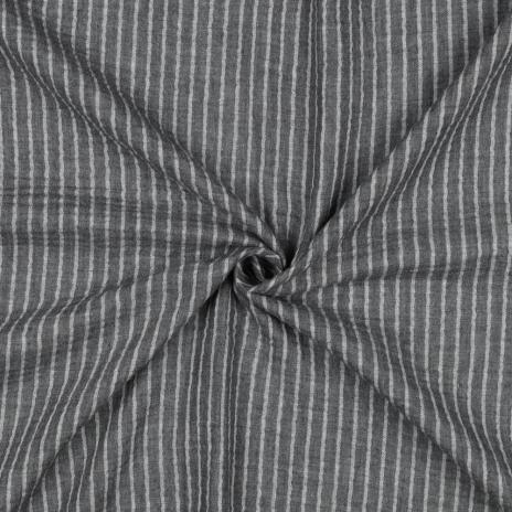 0,5 MTR. ♥ MUSSELIN STRIPES GRAU ♥