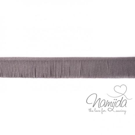 1Mtr. ♥ Kunstleder Fransenband Grau 3cm ♥