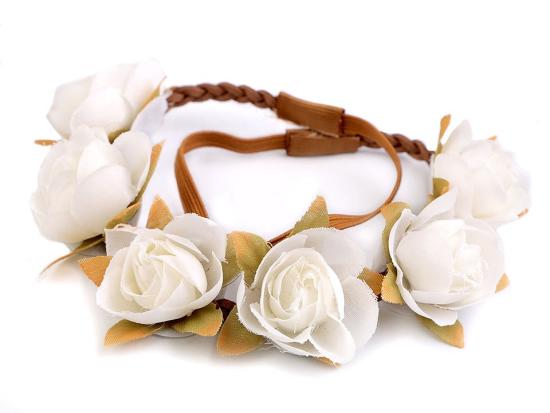 1 STüCK BLuMEN HAARKRANZ/HAARGuMMI WeiSS