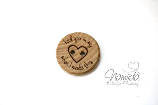 1 Stück HAD YOU in MY HEART - HOLZKNOPF - 25mm