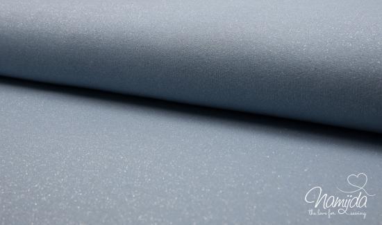0,50 MTR. KuSCHLIGER GLITZER SWEAT - Hellblau