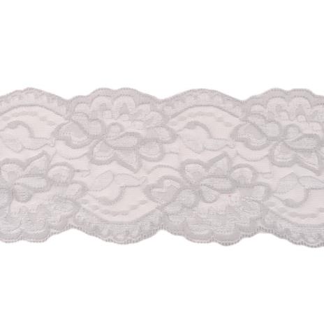 1 MTR. ♥XL Elastische Spitzeborte - HeLLGRau - 9,5cm ♥