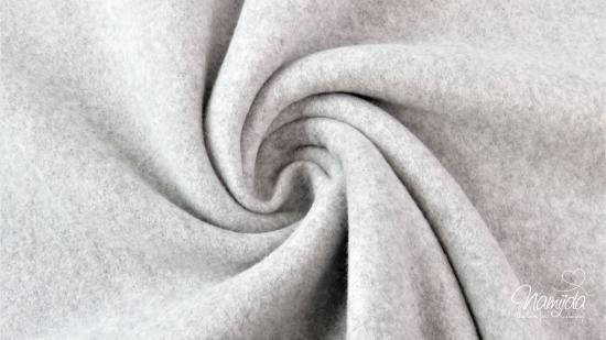0,5 MTR. ♥ Doubelface Baumwollfleece HELLGRau MELANGE - 100% Baumwolle ♥