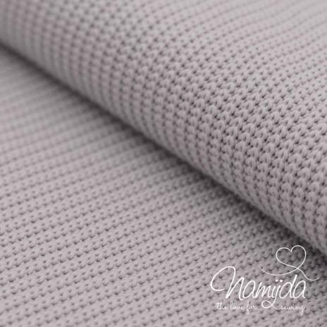 0,5 MTR.  BAUMWOLL GROBSTRICK HELLGRAU - STRICKSTOFF