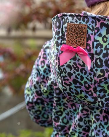 RESTSTÜCK 0,90 MTR. ♥ SOFTSHELL LEO MULTICOLOR RAINBOW ♥