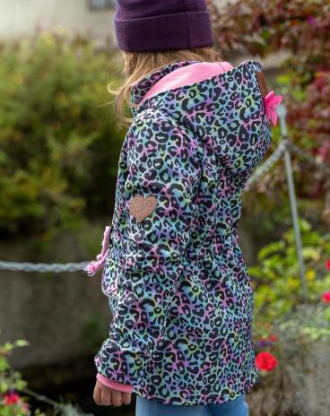 RESTSTÜCK 0,90 MTR. ♥ SOFTSHELL LEO MULTICOLOR RAINBOW ♥