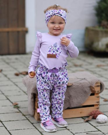 0,5 MTR. ♥ STREUBLÜMCHEN JERSEY - BEERE/LILA ♥