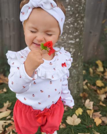 0,5 MTR.  ♥ MARIENKÄFER MUSSELIN NATUR ♥