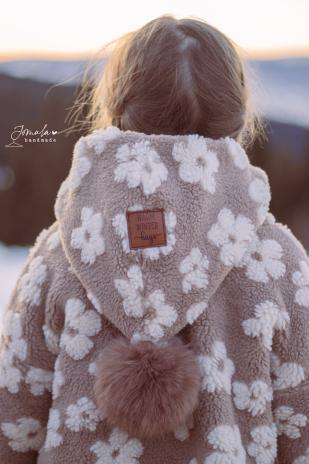 0,5 MTR. ♥ SUPER SOFTER FLOWER TEDDY / ZoTTEL TAUPE ♥