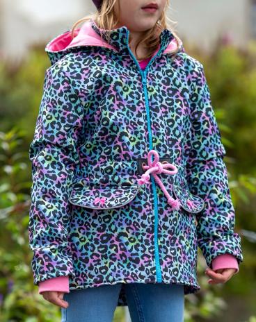 RESTSTÜCK 0,90 MTR. ♥ SOFTSHELL LEO MULTICOLOR RAINBOW ♥