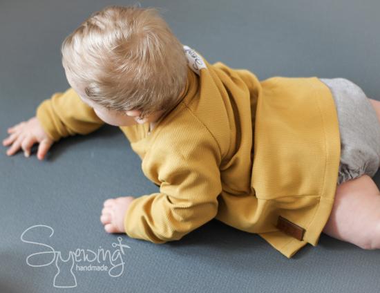 0,5 MTR. ♥ RIPPSTRICK JERSEY  SENF/OCKER ♥