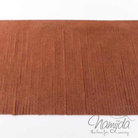 1Mtr. ♥XL Kunstleder Fransenband KAKAO - 12cm ♥