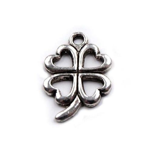 1 Stück - KLEEBLaTT ANHäNGER - SILBER - 15x21mm