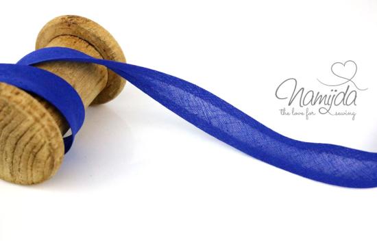 1 MTR. ♥ BAUMWOLL SCHRÄGBAND KOBALT BLau - 20mm♥