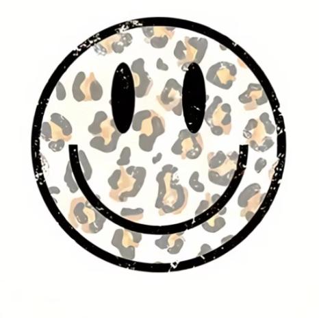 1 Stück - BÜGELBILD XL LEO SMILEY  24cm x 24cm