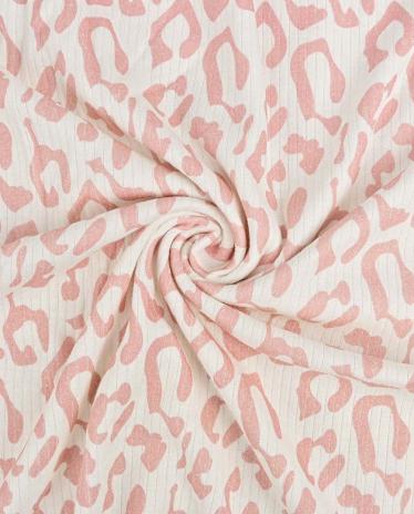 0,5 MTR. ♥ RIPPSTRICK SOFT LEO ROSE JERSEY  - 100% BAUMWOLLE ♥