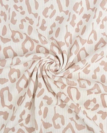 0,5 MTR. ♥ RIPPSTRICK SOFT LEO TAUPE JERSEY  - 100% BAUMWOLLE ♥