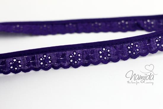♥1 Mtr. Wäschespitze gerüscht -  2,5cm - LILA  ♥