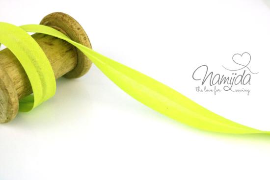 1 MTR. ♥ BAUMWOLL SCHRÄGBAND LiME - 20mm ♥